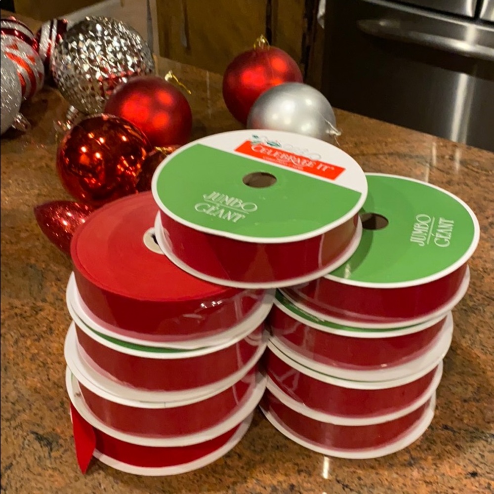 Large lot of 9 brand new Red velvet craft Ribbon